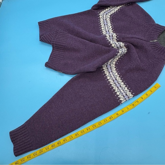 WOOLRICH Women’s Pullover 1/4 Zip Sweater Sz Large Multi Colors 100% Lambs Wool - Picture 4 of 4